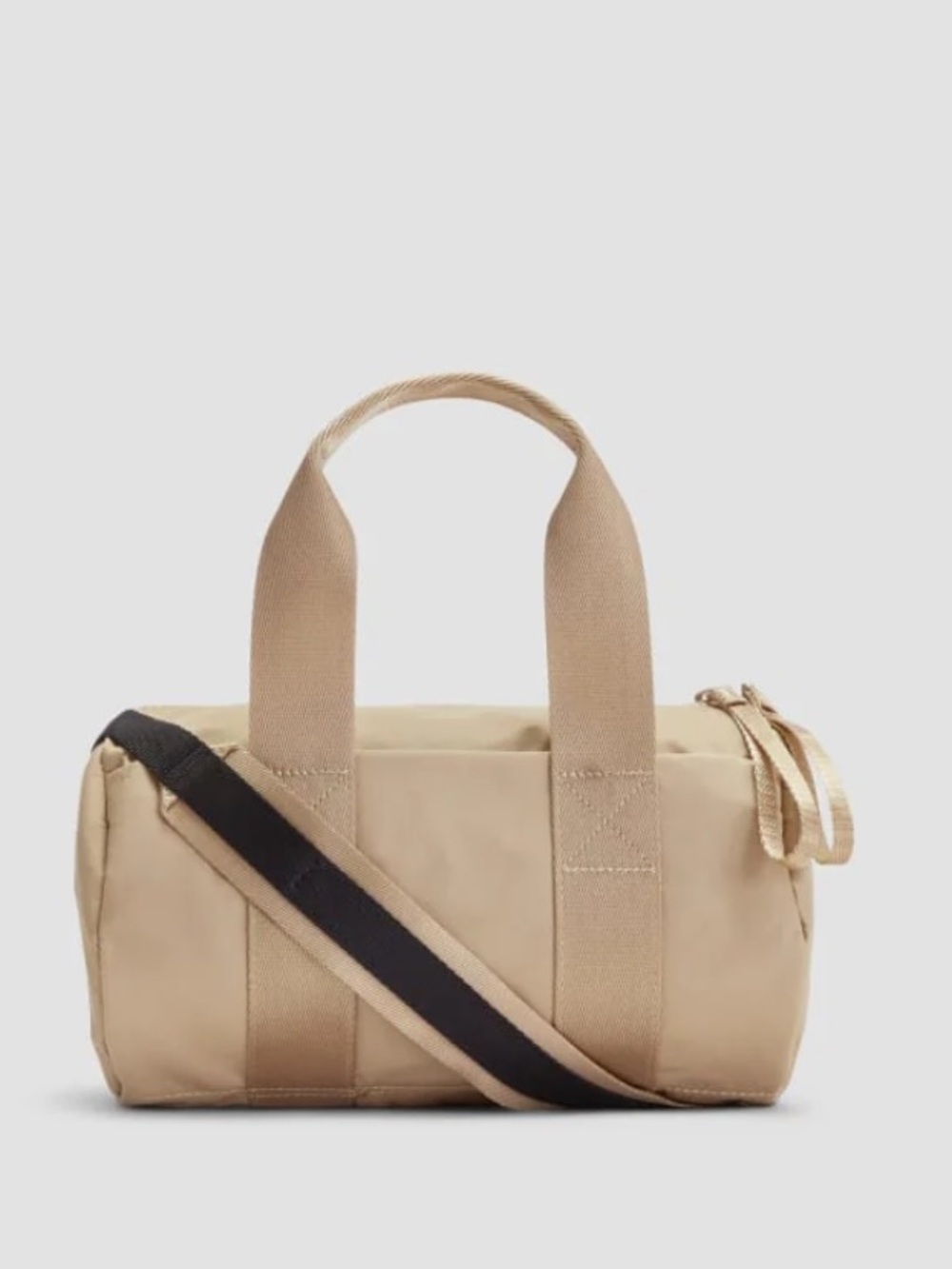 Everlane Beige Crossbody Duffel Bag with Black Strap